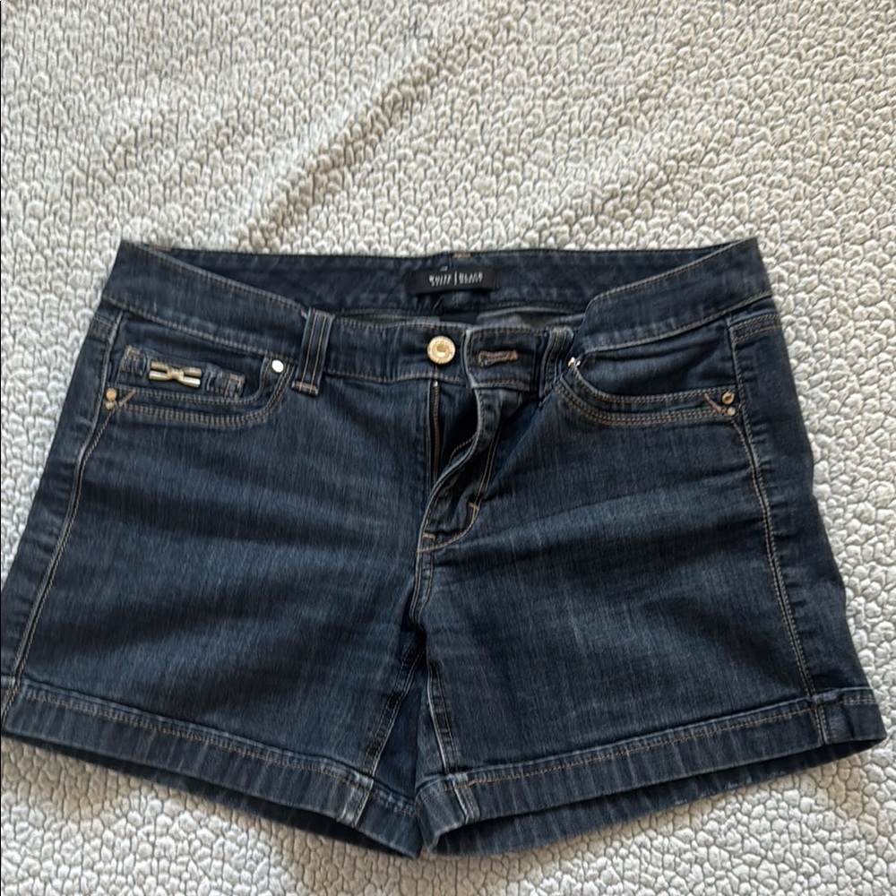 White House Black Market Blue Jean Shorts Mid-Thigh Cuffed